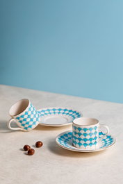 Hermia Peyda - Juego de tazas de café Azul Claro (4 piezas)